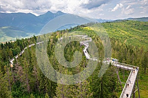 Aerial view of Bachledka treetop walk in Slovakia