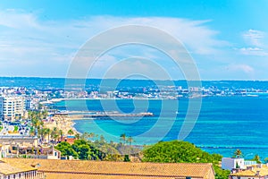 Aerial view of Badia de Palma bay at Mallorca