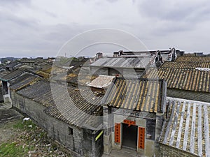 Aerial view of the Bagua Village of Licha Cun