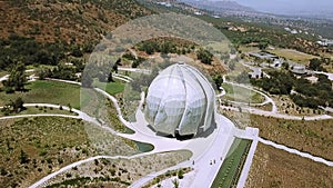 Aerial view of Bahai temple architecture in Chile