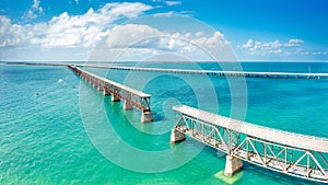 Aerial view of Bahia Honda Rail Bridge