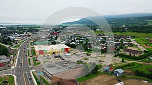 Aerial view of Baie-Saint-Paul, Quebec, Canada 4K
