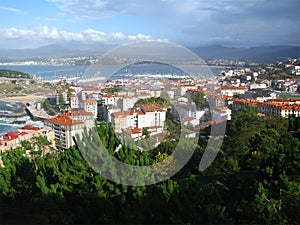 Aerial view of Baiona, Spain photo