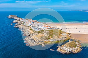 Aerial view of Baleal peninsula in Portugal