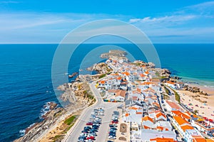 Aerial view of Baleal peninsula in Portugal