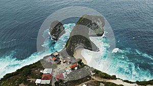 Aerial View. Bali, Indonesia. Drone Shot Tropical Nature. Kelingking Beach, Nusa Penida.