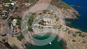 Aerial view. Bali village in Crete with its beautiful lagoons. Beautiful Mediterranean landscape.