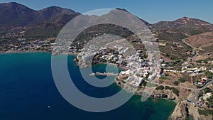 Aerial view. Bali village in Crete with its beautiful lagoons. Beautiful Mediterranean landscape.