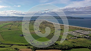 Aerial view of Ballerana and Magilligan in Northern Ireland, United Kingdom