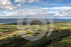 Aerial view of Ballerana and Magilligan in Northern Ireland, United Kingdom
