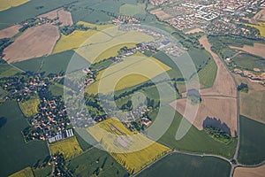 Aerial view of the balloon of the city of Bautzen, Saxony