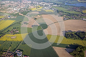 Aerial view of the balloon of the city of Bautzen, Saxony