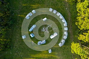 Aerial view of Bamahenge in Elberta, Alabama