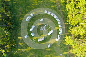 Aerial view of Bamahenge in Elberta, Alabama