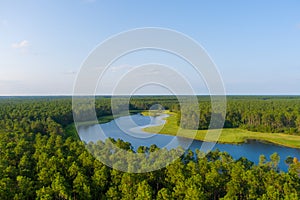 Aerial view of Bamahenge in Elberta, Alabama