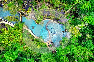 Aerial view of Ban Nam Rad watershed forest in Surat Thani, Thailand. photo