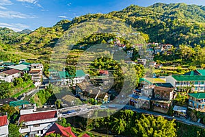 Aerial view of Banaue village on Luzon island, Philippin