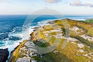 Aerial view of Banba\'s Crown, iconic gem of Malin Head, Ireland\'s northernmost point