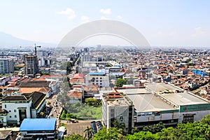 Aerial view of Bandung West Java Indonesia in daytime