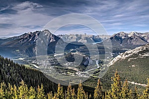 Aerial View of Banff from Atop Sulphur Mountain