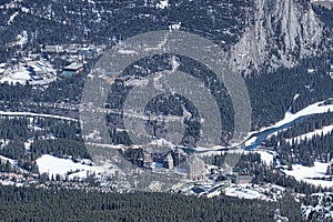 Aerial view of Banff Canada