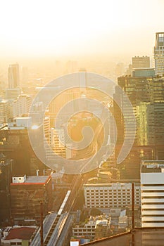 Aerial view of bangkok skylines