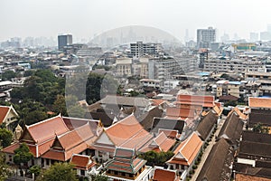 Aerial view of Bangkok from Wat Saket