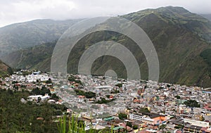 Aerial View of Banos, Ecuador photo