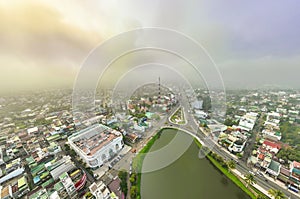 Aerial view of Bao Loc city, Vietnam