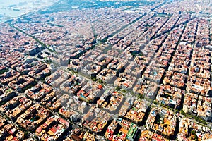 Aerial view of Barcelona, Catalonia