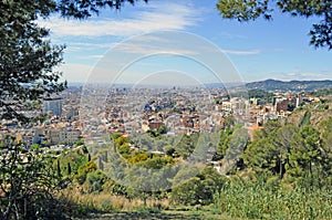 Aerial view Barcelona, Catalonia, Spain.