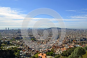 Aerial view Barcelona, Catalonia, Spain.