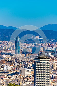 Aerial View Barcelona City, Spain