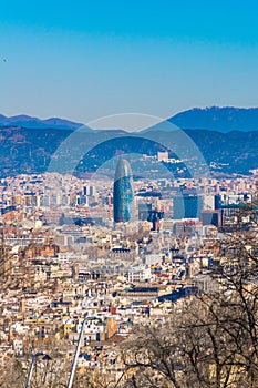 Aerial View Barcelona City, Spain