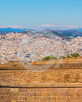 Aerial View Barcelona City, Spain