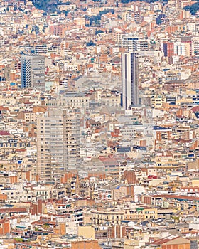Aerial View Barcelona City, Spain
