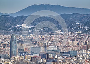 Aerial View Barcelona City, Spain