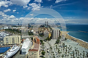 Aerial view of Barcelona Port and la Barceloneta photo