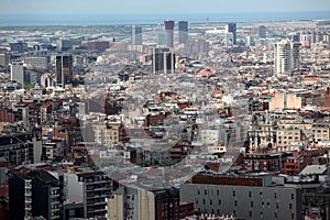 Aerial view Barcelona, Spain