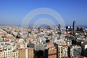 Aerial view of Barcelona, Spain