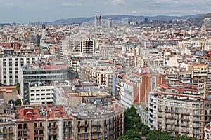 Aerial view Barcelona, Spain