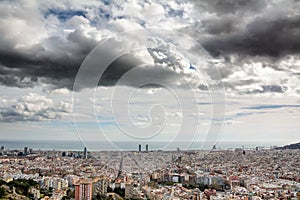 Aerial view of Barcelona Spain from the anti-aircraft photo