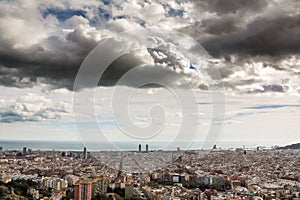 Aerial view of Barcelona Spain from the anti-aircraft photo