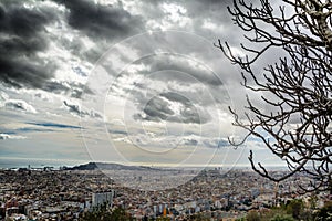 Aerial view of Barcelona Spain from the anti-aircraft photo