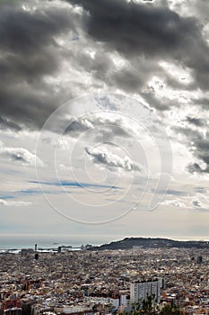 Aerial view of Barcelona Spain from the anti-aircraft photo