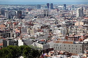 Aerial view of Barcelona, Spain. Barcelona is one of the most po