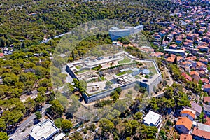 Aerial view of Barone fortress in Sibenik, Croatia