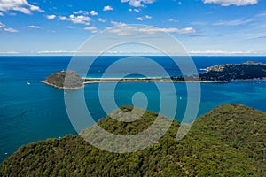 Aerial view of Barrenjoey Head and Palm Beach