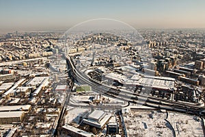 Aerial view at Basarab passage