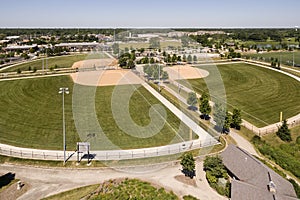 Aerial view of baseball complex